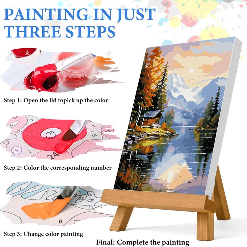 PRASIO Paint by Numbers Kit for Adults Beginner, Landscape Adult Paint by Number Kits on Canvas, DIY Acrylic Watercolor Oil Paint by Number for Adults for Home Decor Gift 16x20 Inch - Image 4
